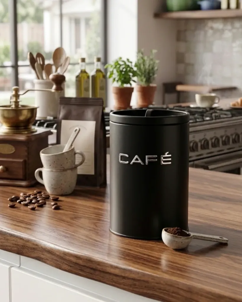 Lata CAFÉ Moderna Negra
